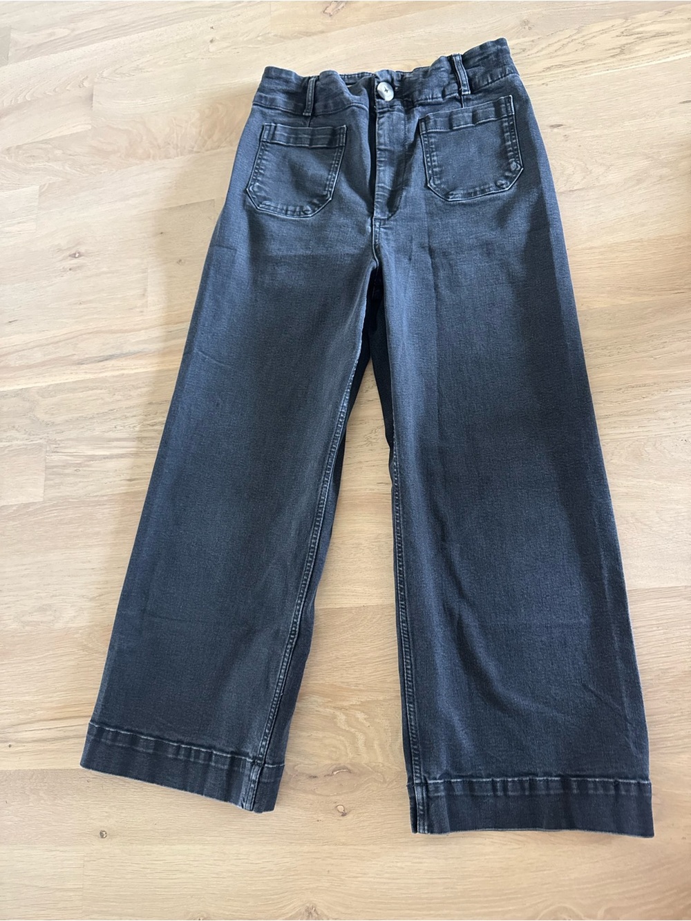 Pilcro The Skipper cropped Jeans Wide
Leg Washed Black size 30 - Picture 3 of 12